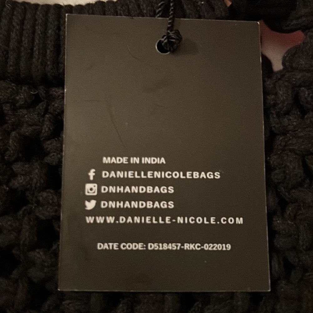 Danielle Nicole Black Macrame Bag Boho Style - image 4